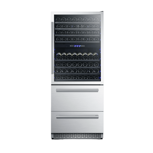 Forno Capraia 30 Dual Temperature Zone Wine Cooler with two Refrigerator Drawers