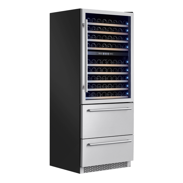 FORNO Capraia – Triple Temp Zones – Dual Zone 30″ Wine Cooler with two refrigerator drawers