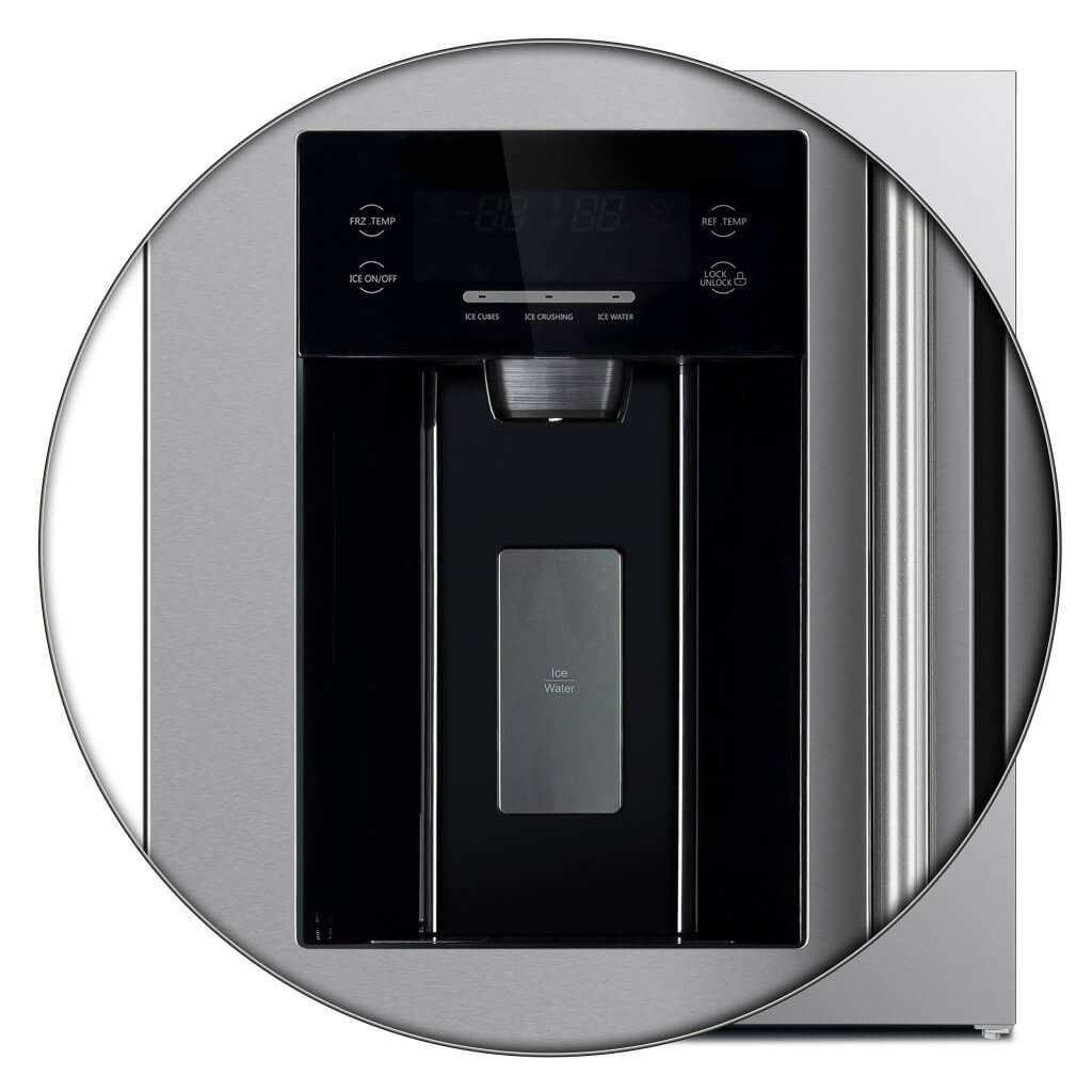 FORNO Salerno 36″ Side by Side 20 Cu.Ft Stainless Steel Refrigerator with Ice Maker & Decorative Grill