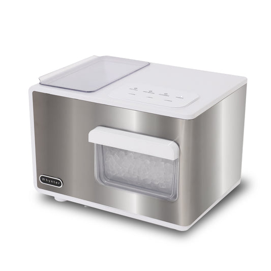 Whynter SonicSnö Countertop Nugget Ice Maker 40lbs/24hrs with Removable Ice Drawer, Chewable Pebble/Sonic Type Ice in Silver and White Stainless Steel Finish