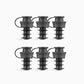 A group of black plastic Pivot™ Stoppers for wine bottles, compatible with Coravin Pivot™ Systems. Includes 6 stoppers.