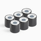 A group of black cylindrical screw caps for the Coravin Timeless Wine Preservation System. Compatible with most screw cap bottles.