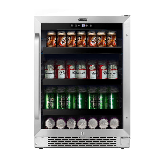 Whynter BBR-148SB 24″ Built-In 182 Can Undercounter Stainless Steel Beverage Refrigerator cooler with Reversible Door, Digital Control, Lock and Carbon Filter