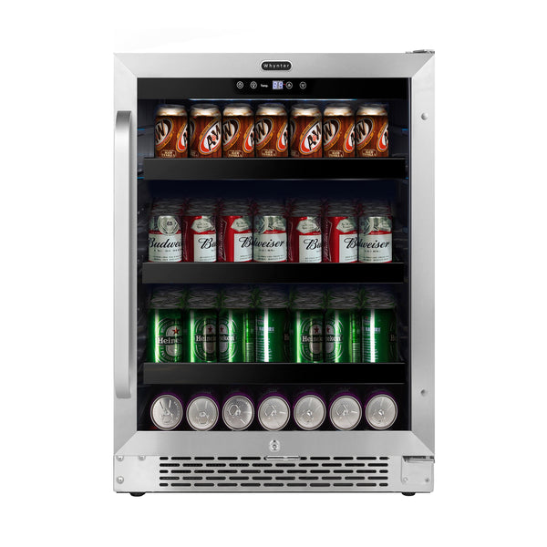 Whynter BBR-148SB 24″ Built-In 182 Can Undercounter Stainless Steel Beverage Refrigerator cooler with Reversible Door, Digital Control, Lock and Carbon Filter
