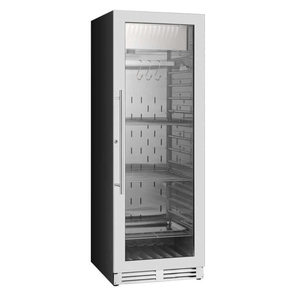 Kings Bottle Single Zone Upright Steak Ager Refrigerator Glass Door with Stainless Steel Frame