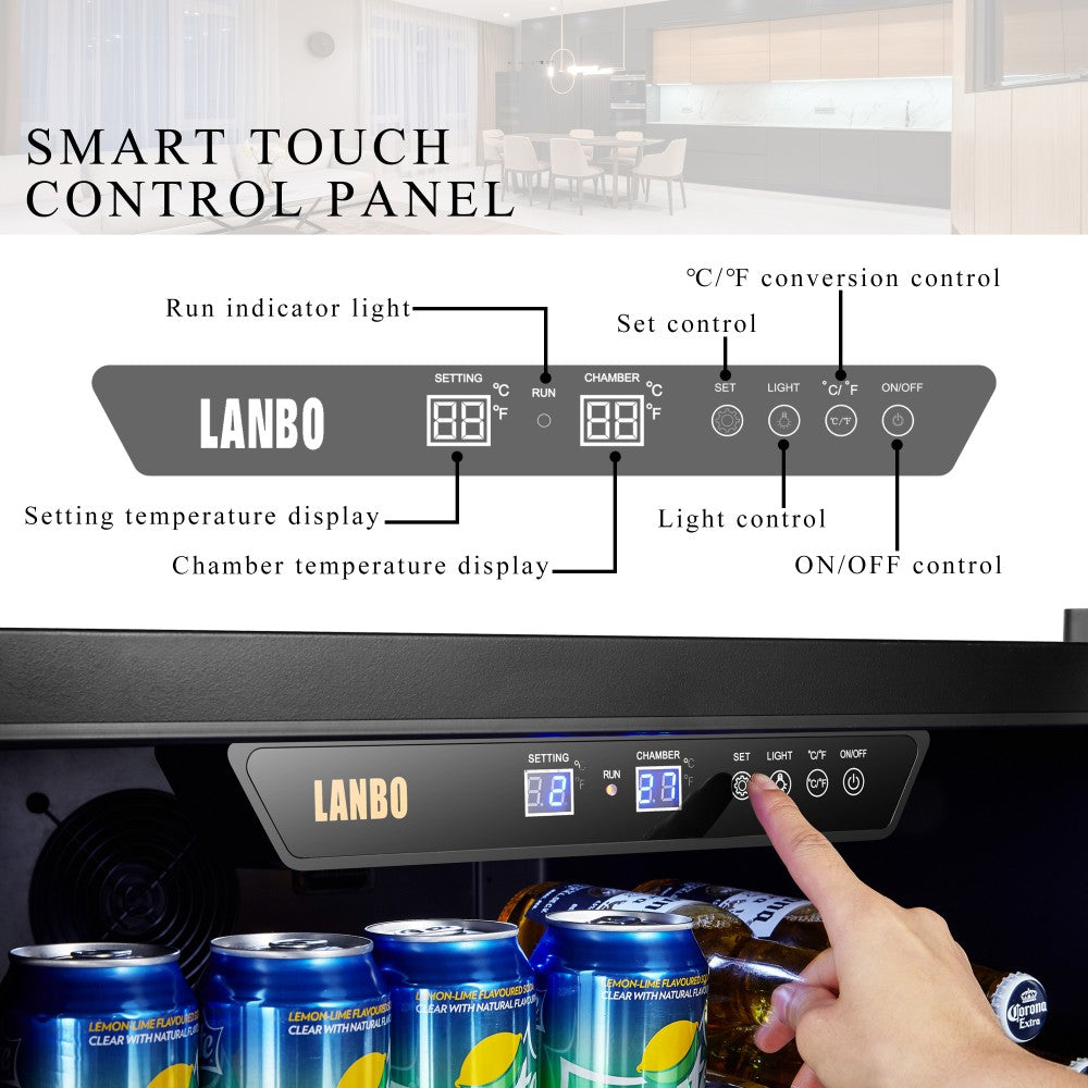 Lanbo 110 Cans 6 Bottles Beverage Cooler