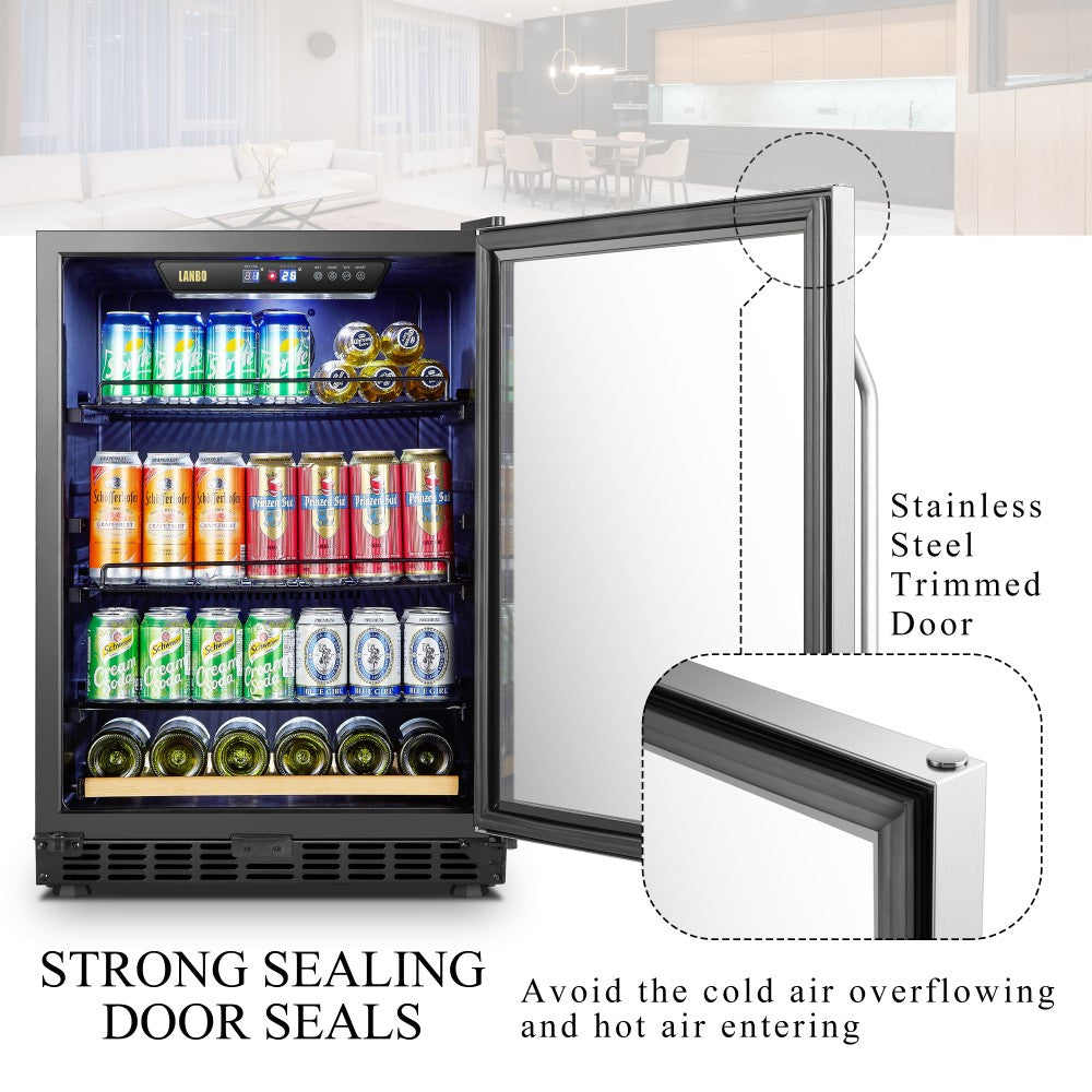 Lanbo 110 Cans 6 Bottles Beverage Cooler