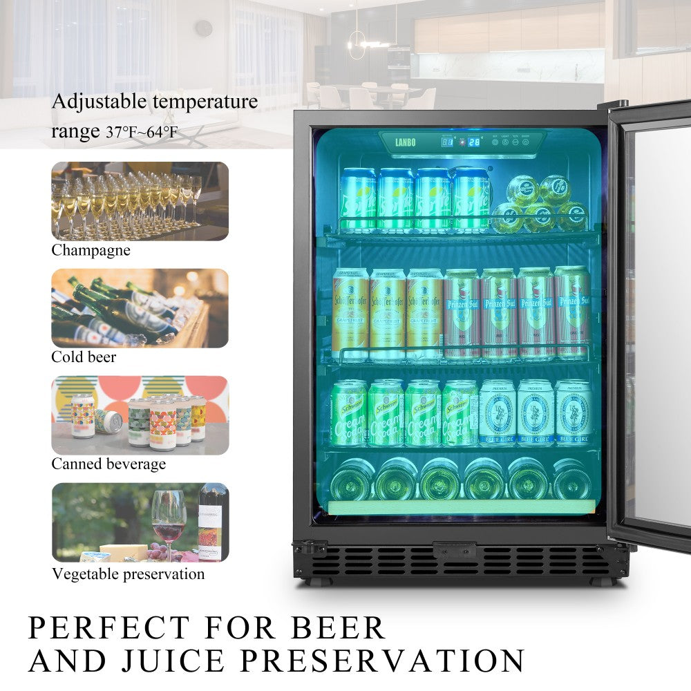 Lanbo 110 Cans 6 Bottles Beverage Cooler