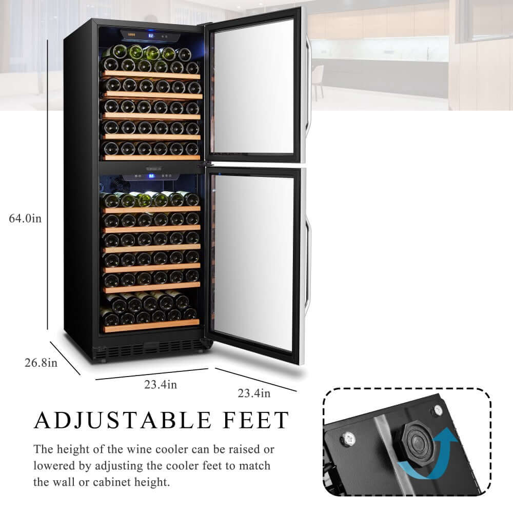 Lanbo 133 Bottle Dual Zone Dual-Door Wine Cooler