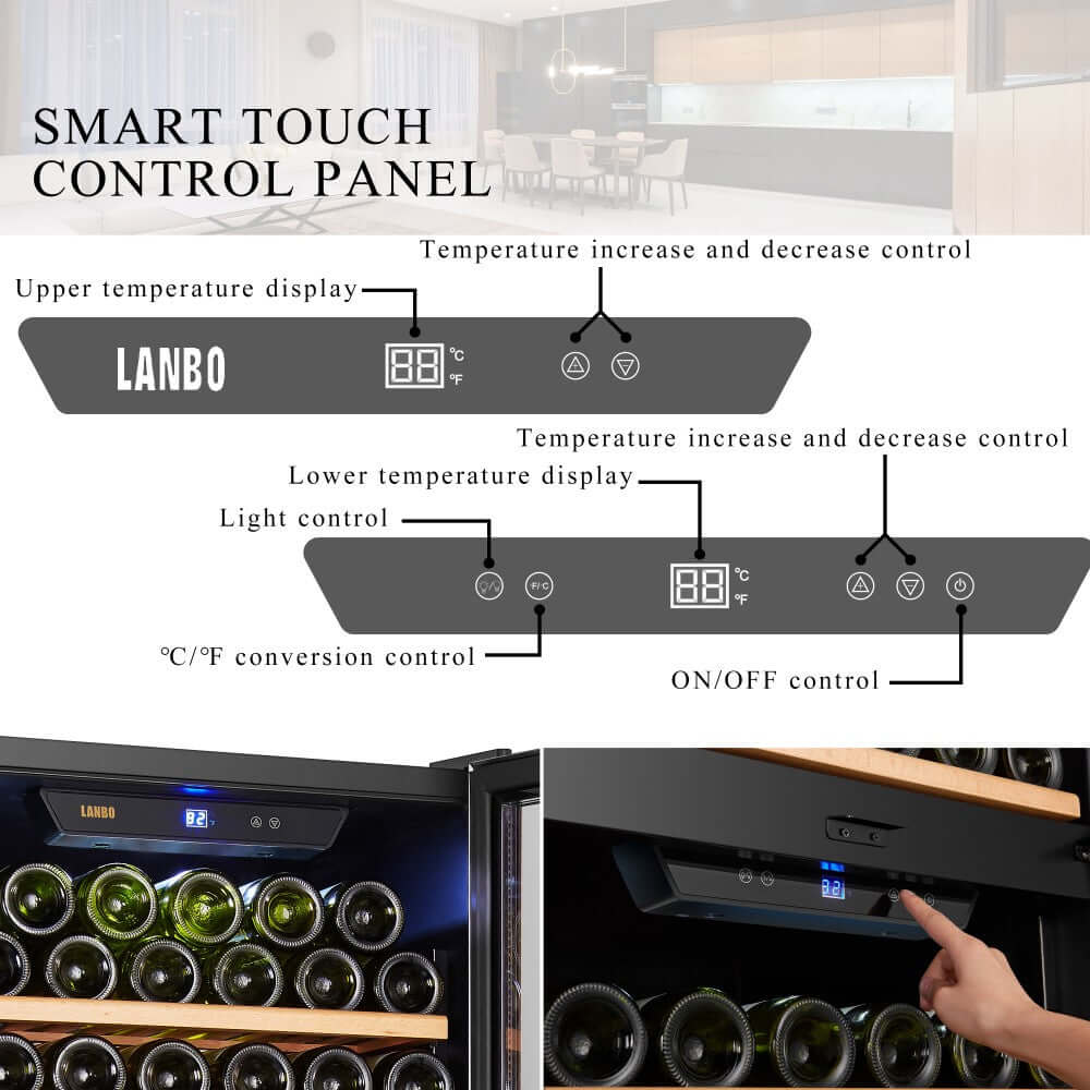 Lanbo 133 Bottle Dual Zone Dual-Door Wine Cooler