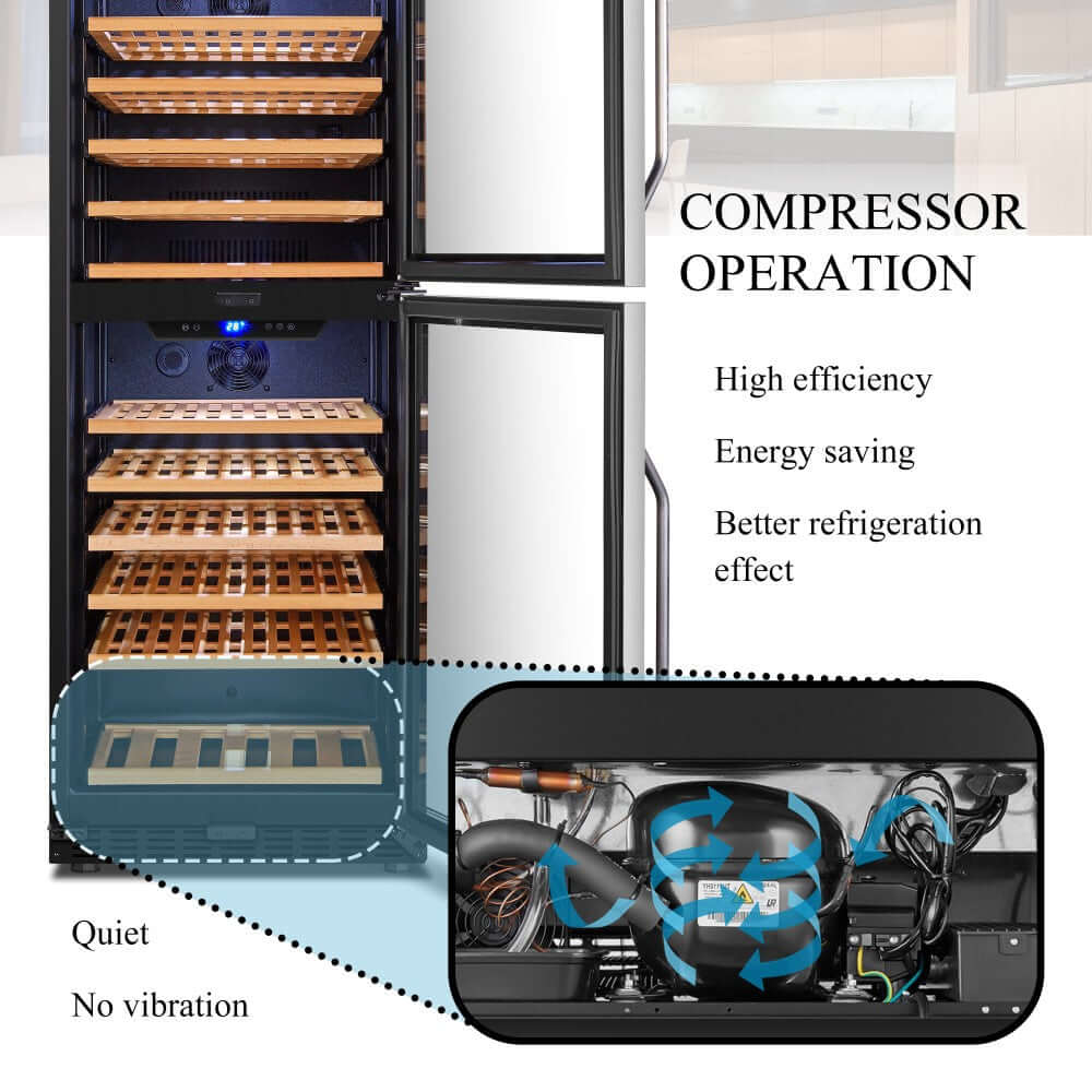 Lanbo 133 Bottle Dual Zone Dual-Door Wine Cooler