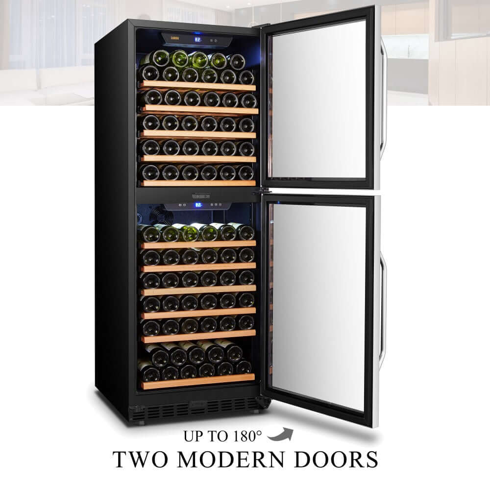 Lanbo 133 Bottle Dual Zone Dual-Door Wine Cooler