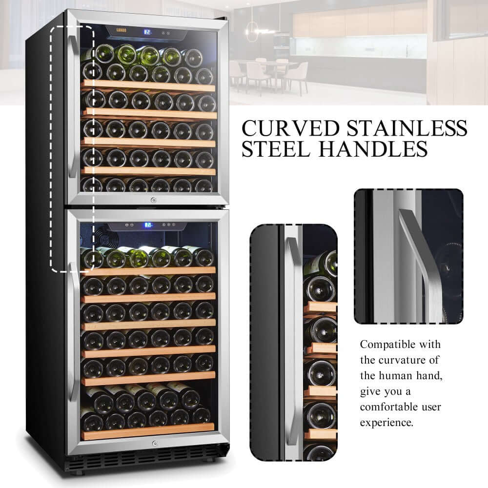 Lanbo 133 Bottle Dual Zone Dual-Door Wine Cooler