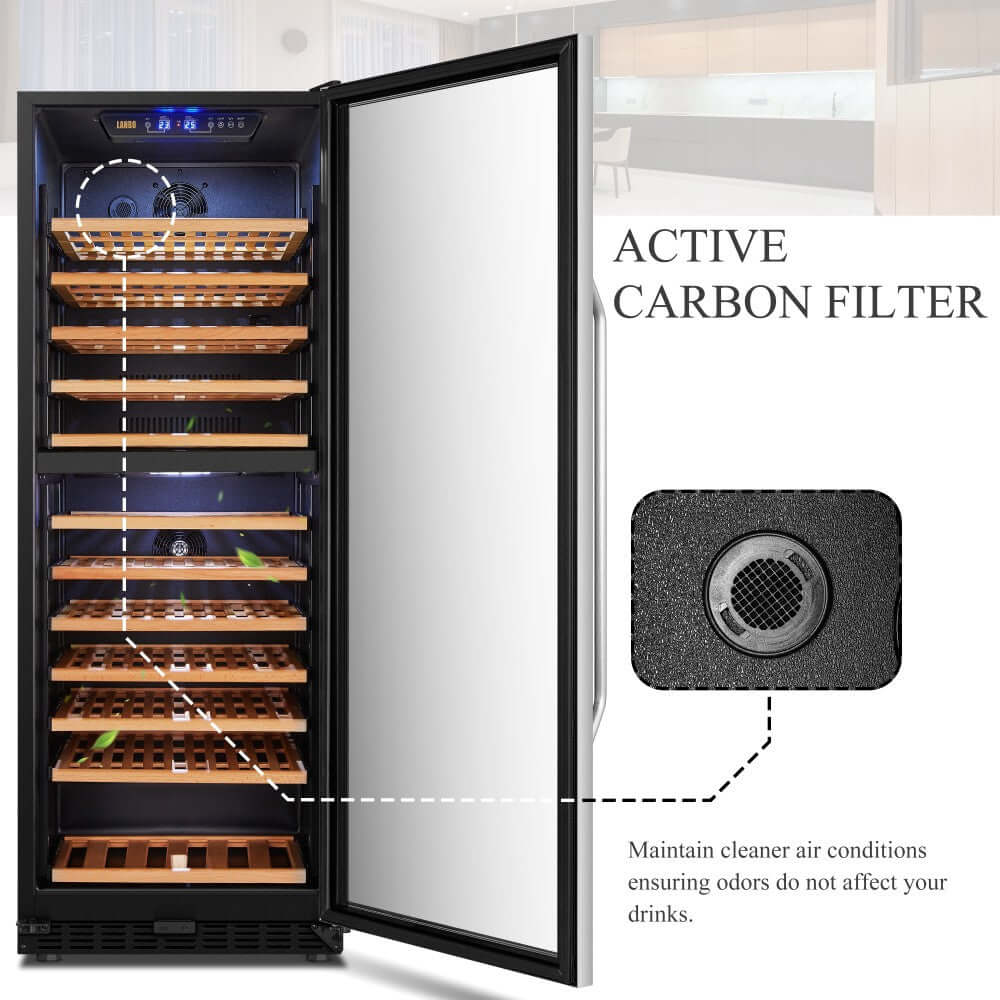 Lanbo 138 Bottle Dual Zone Wine Cooler