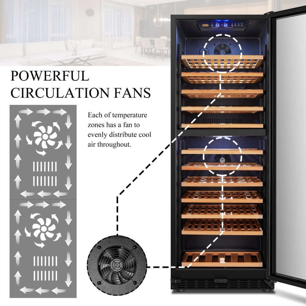 Lanbo 138 Bottle Dual Zone Wine Cooler