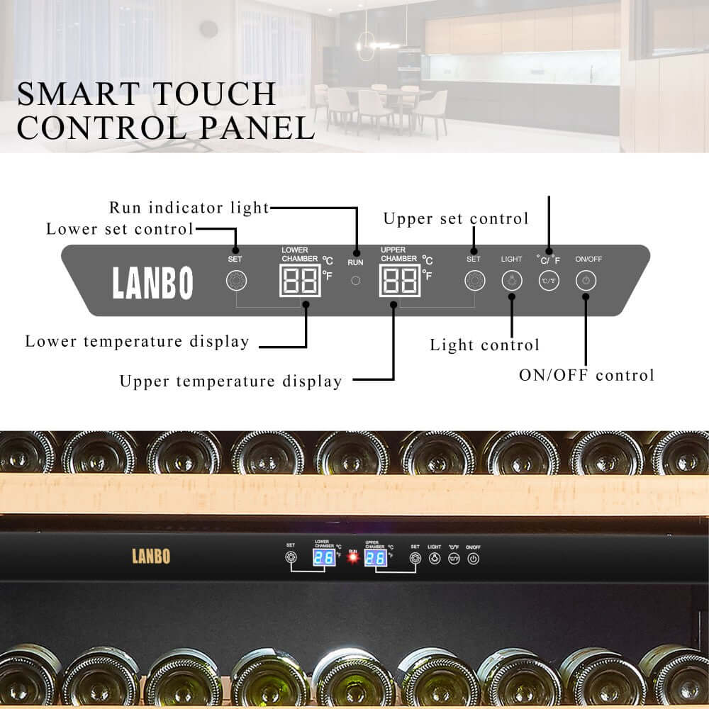 Lanbo 287 Bottle Dual Zone Wine Cooler