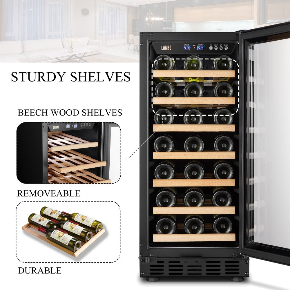 Lanbo 33 Bottle Single Zone Wine Cooler