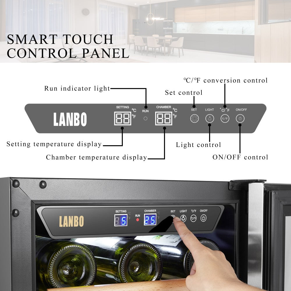 Lanbo 33 Bottle Single Zone Wine Cooler