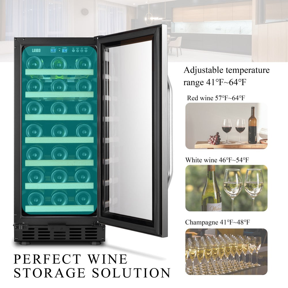 Lanbo 33 Bottle Single Zone Wine Cooler