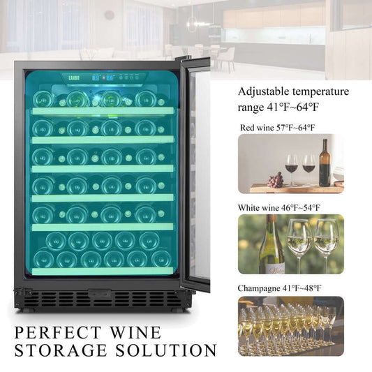 Lanbo 52 Bottle Single Zone Wine Cooler