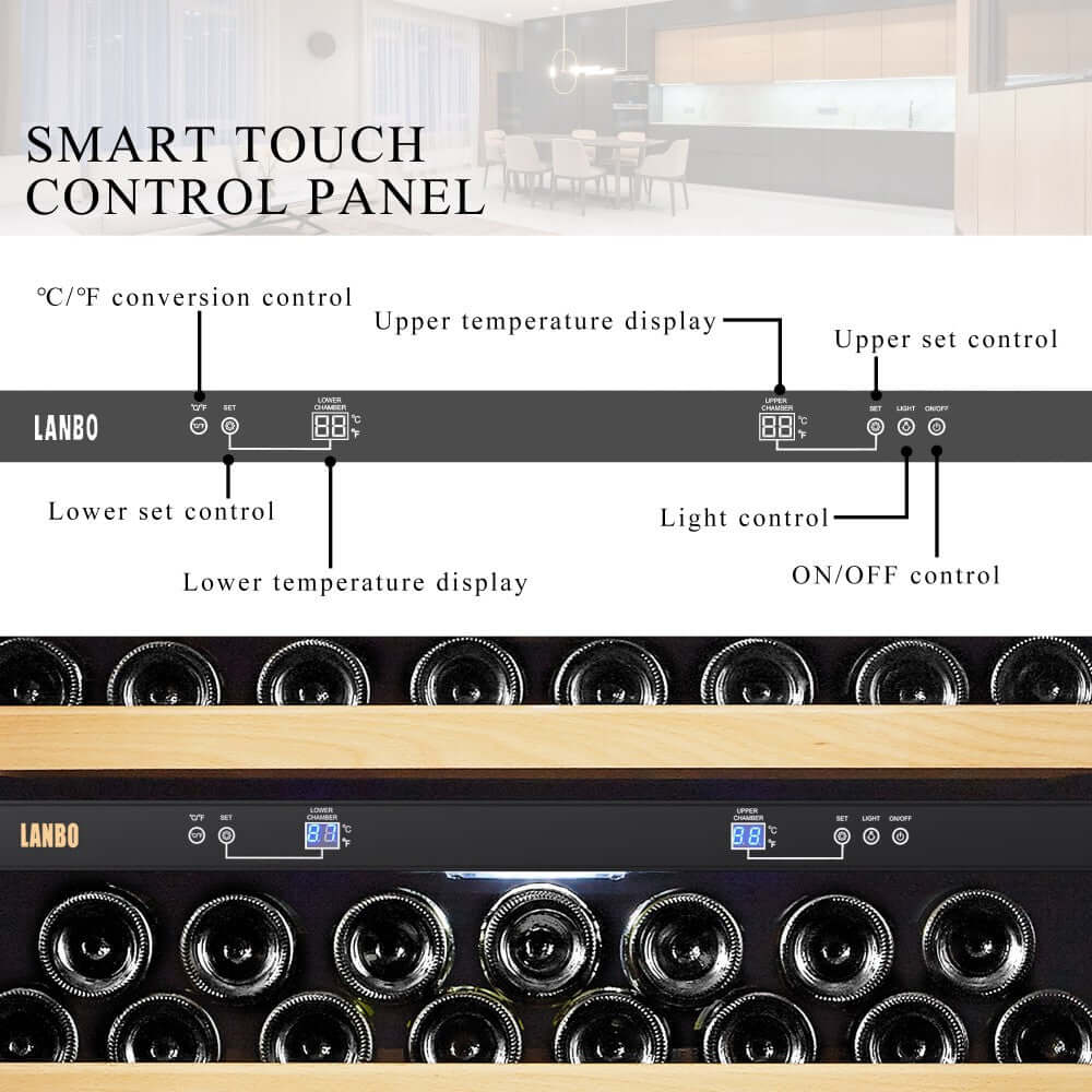 Lanbo Luxury 287 Bottles Dual Zone Dual-Door Wine Cooler
