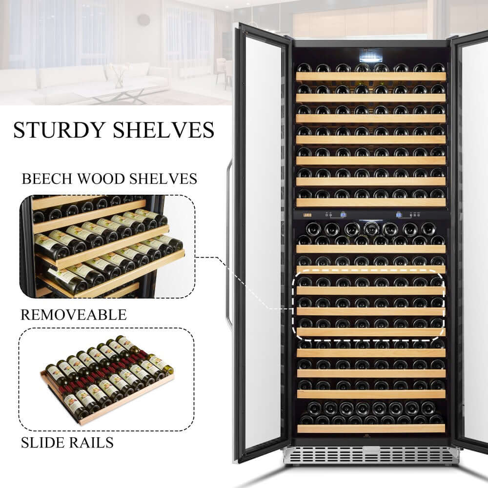 Lanbo Luxury 287 Bottles Dual Zone Dual-Door Wine Cooler