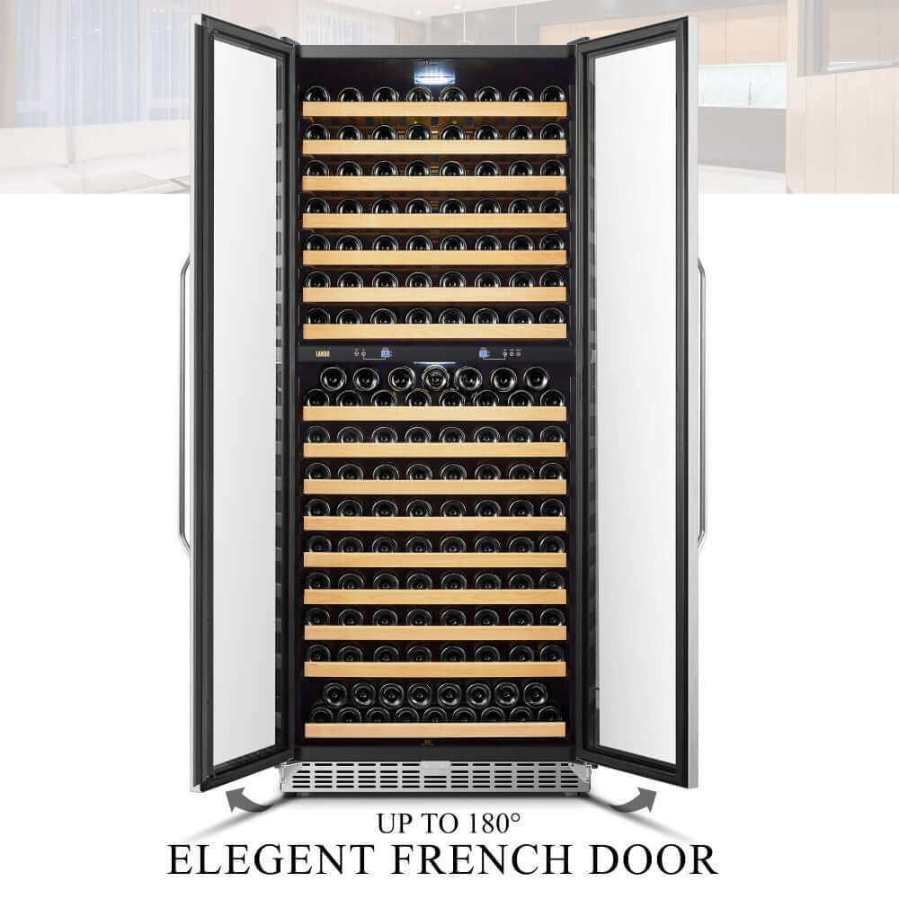 Lanbo Luxury 287 Bottles Dual Zone Dual-Door Wine Cooler