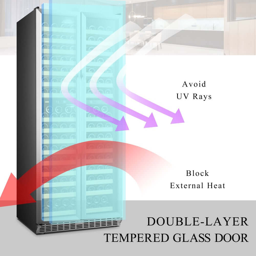 Lanbo Luxury 287 Bottles Dual Zone Dual-Door Wine Cooler