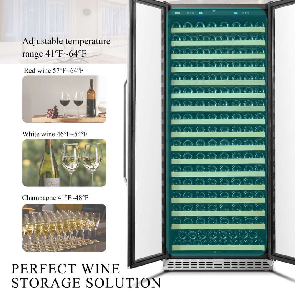 Lanbo Luxury 289 Bottles Dual Zone Dual-Door Wine Cooler