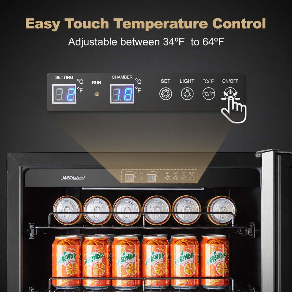 LanboPro 118 Cans Single Zone Beverage Refrigerator