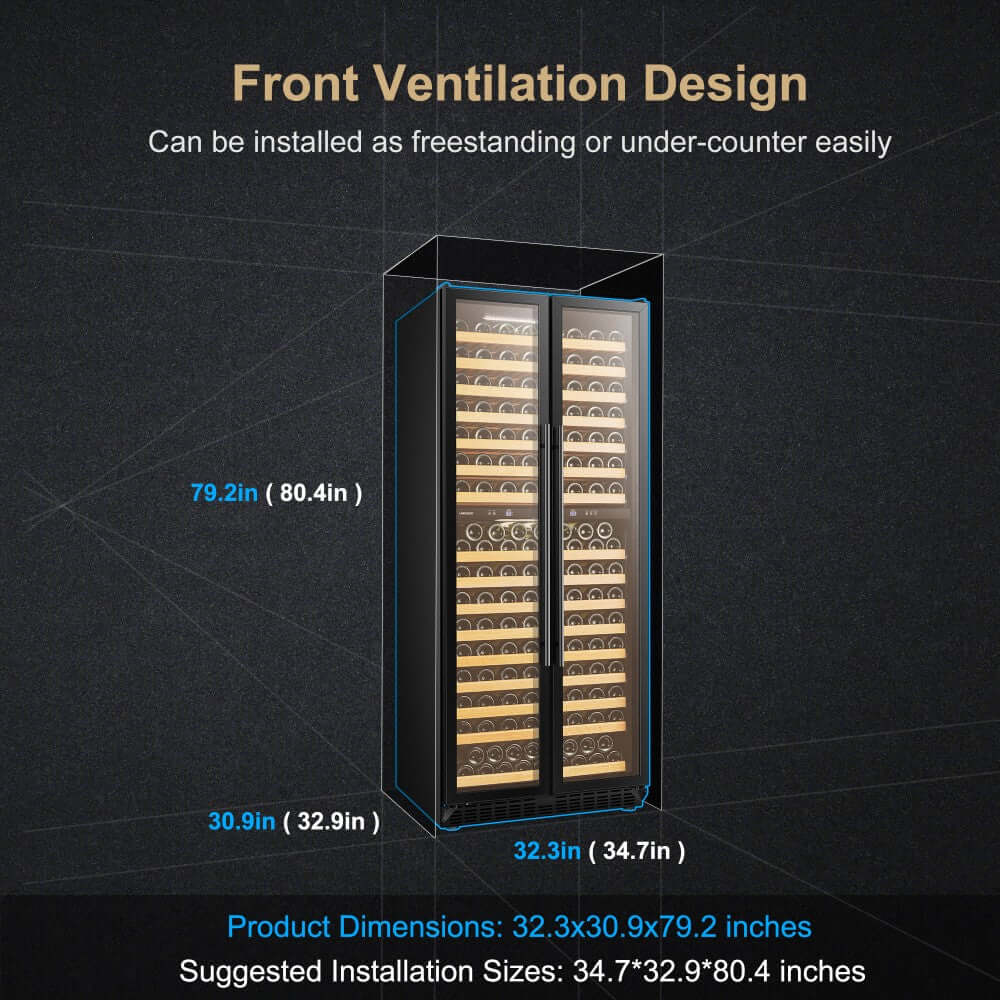 LanboPro 287 Bottle Dual Zone Dual-Door Wine Cooler