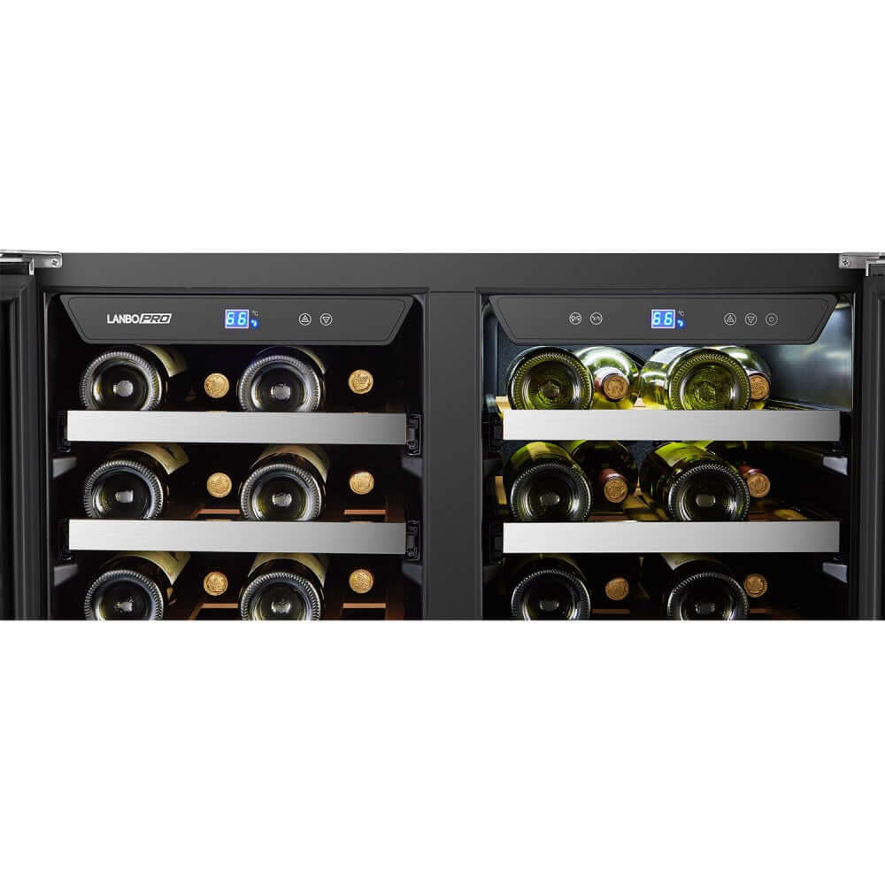 LanboPro 62 Bottle Dual Zone Dual-Door Wine Cooler