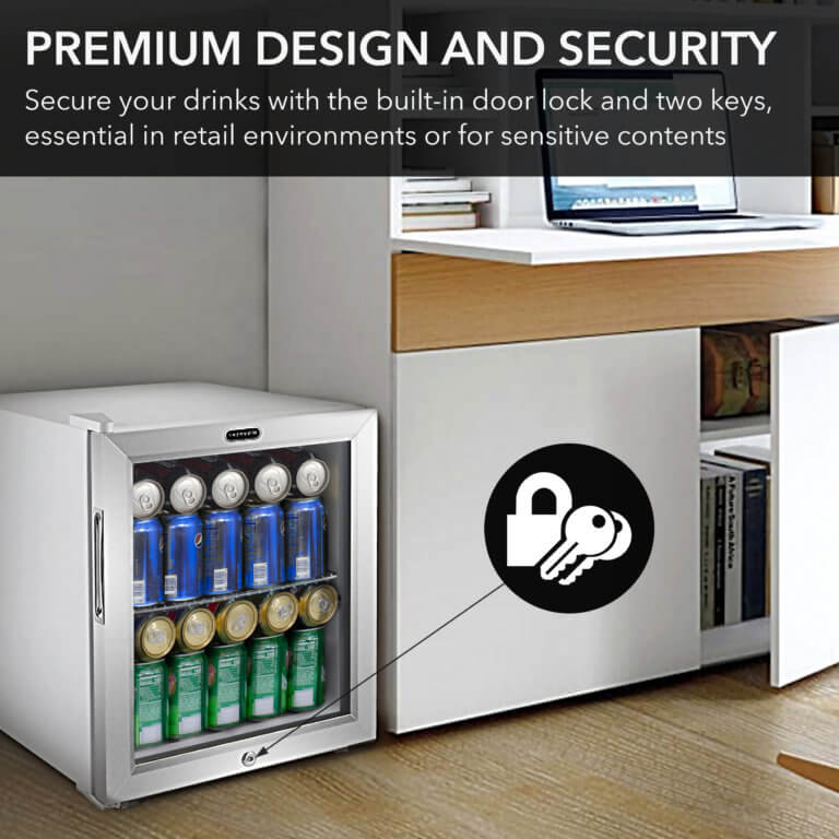 Whynter BR-062WS 17″ 68 Can Freestanding Beverage Refrigerator cooler With Lock Stainless Steel