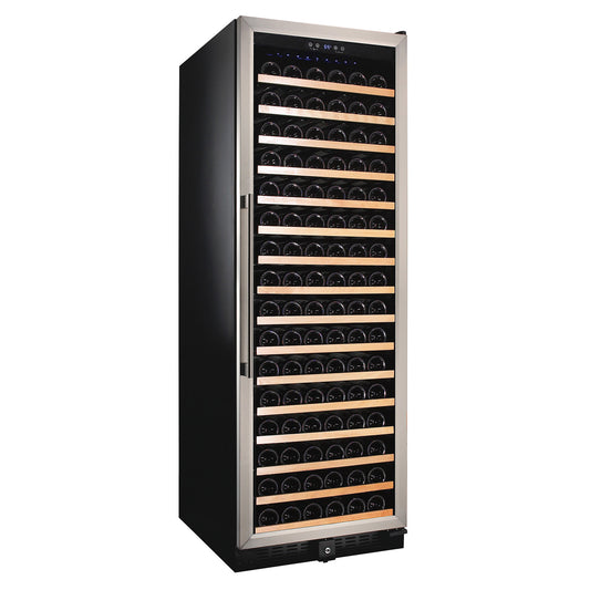 Buy a Smith & Hanks 166 Bottle Dual Zone Black Glass Wine Refrigerator by Chilled Beverages