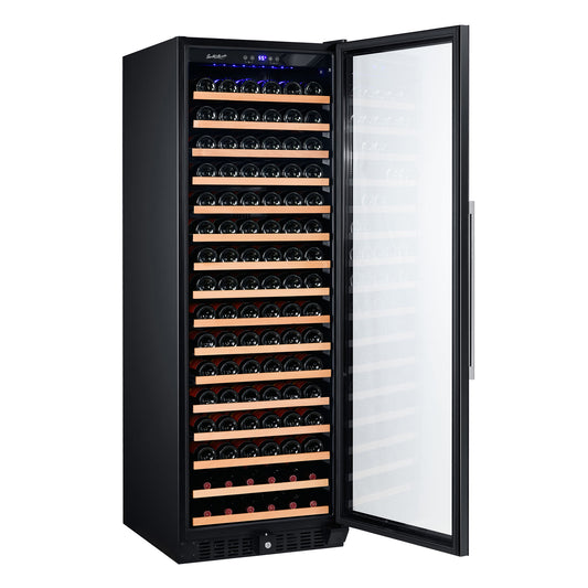 Buy a Smith & Hanks 166 Bottle Single Zone Black Glass Wine Refrigerator by Chilled Beverages