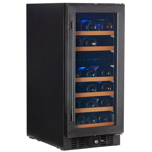Buy a Smith & Hanks 32 Bottle Dual Zone Black Stainless Wine Cooler by Chilled Beverages