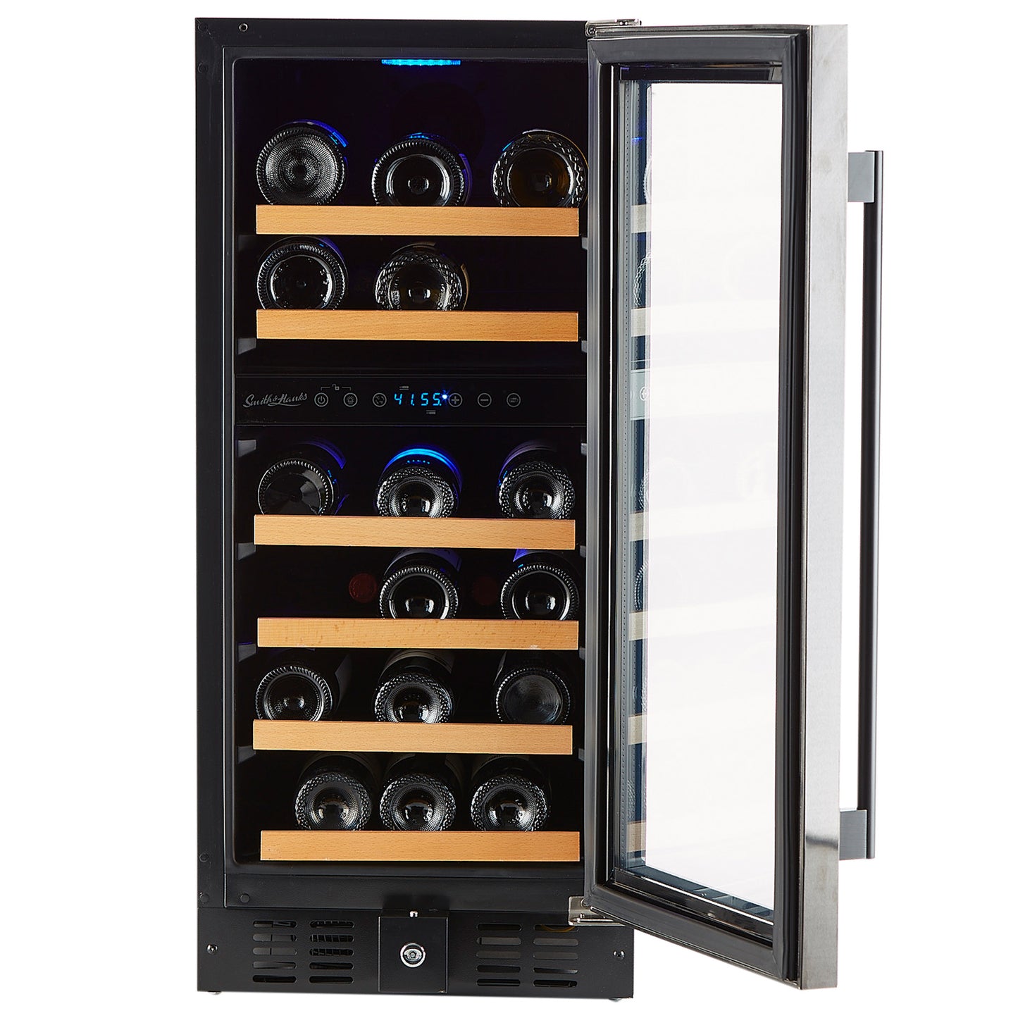 Buy a Smith & Hanks 32 Bottle Dual Zone Black Stainless Wine Cooler by Chilled Beverages