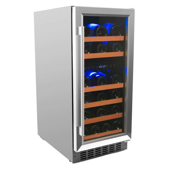 Buy a Smith & Hanks 32 Bottle Dual Zone Stainless Steel Door Wine Cooler by Chilled Beverages