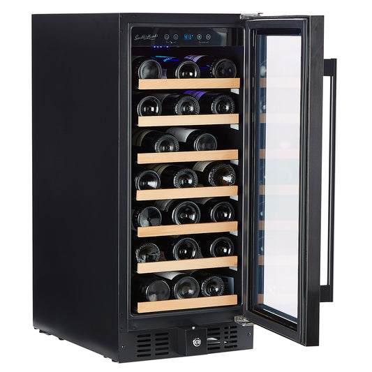 Buy a Smith & Hanks 34 Bottle Single Zone Black Stainless Steel Wine Cooler by Chilled Beverages