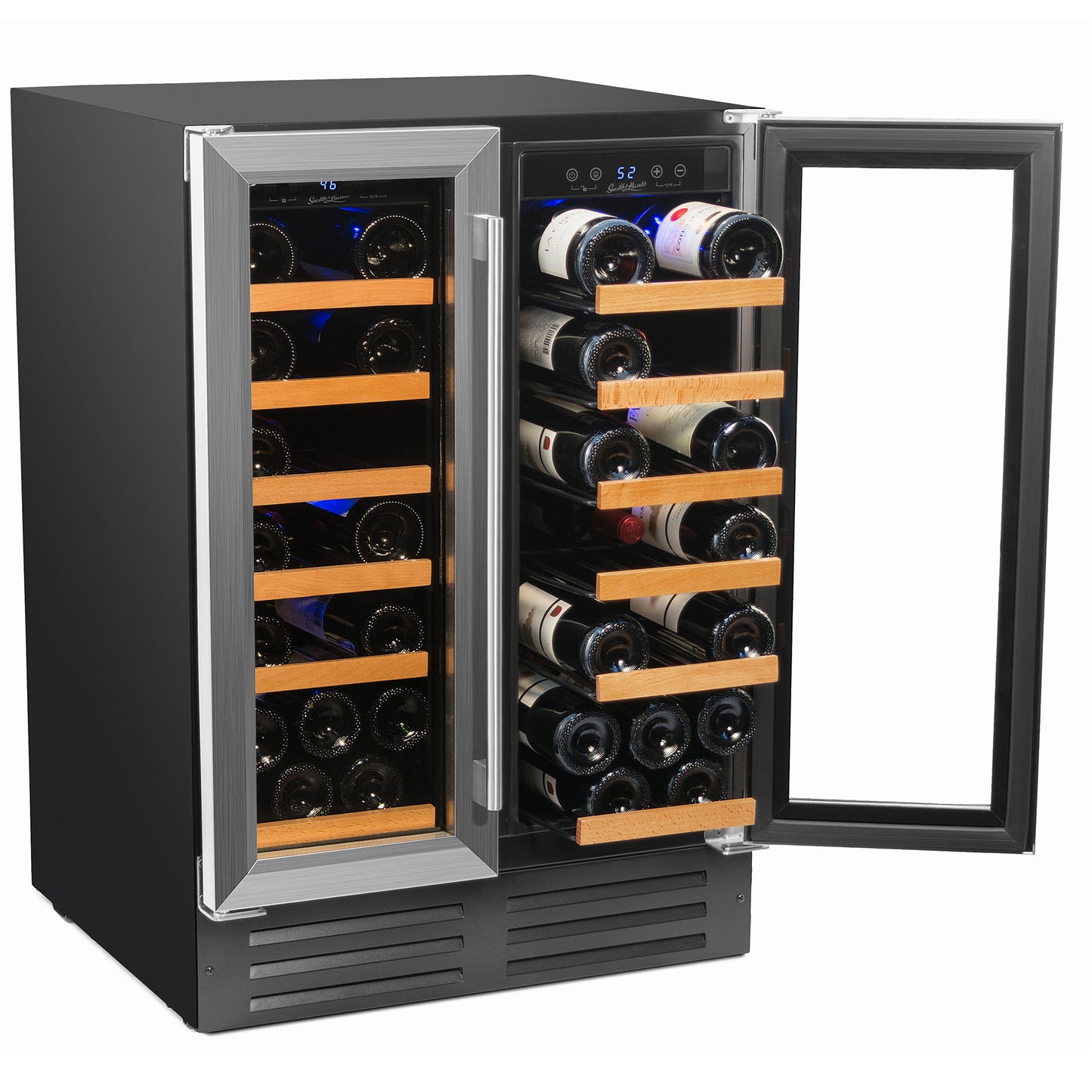 Buy a Smith & Hanks 40 Bottle Dual Zone Stainless Steel Door Wine Cooler by Chilled Beverages