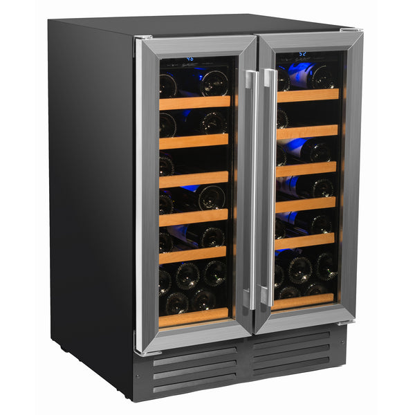 Buy a Smith & Hanks 40 Bottle Dual Zone Stainless Steel Door Wine Cooler by Chilled Beverages