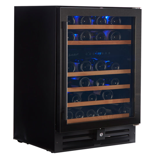 Buy a Smith & Hanks 46 Bottle Dual Zone Black Stainless Wine Cooler by Chilled Beverages
