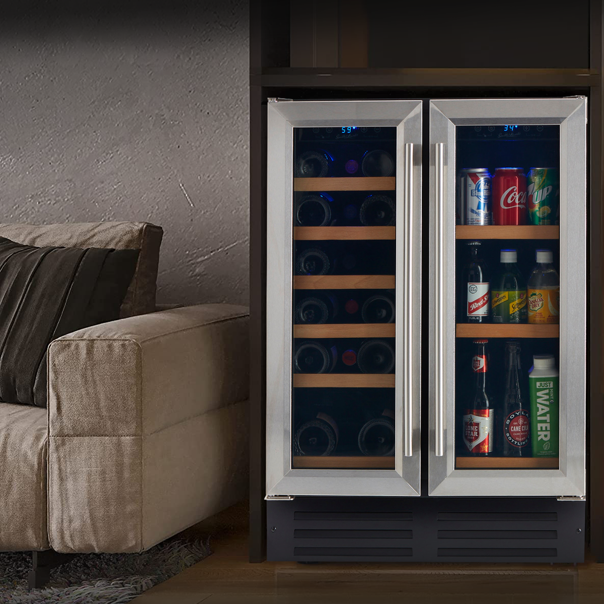 Buy a Smith & Hanks Dual Zone Stainless Steel Wine & Beverage Cooler by Chilled Beverages