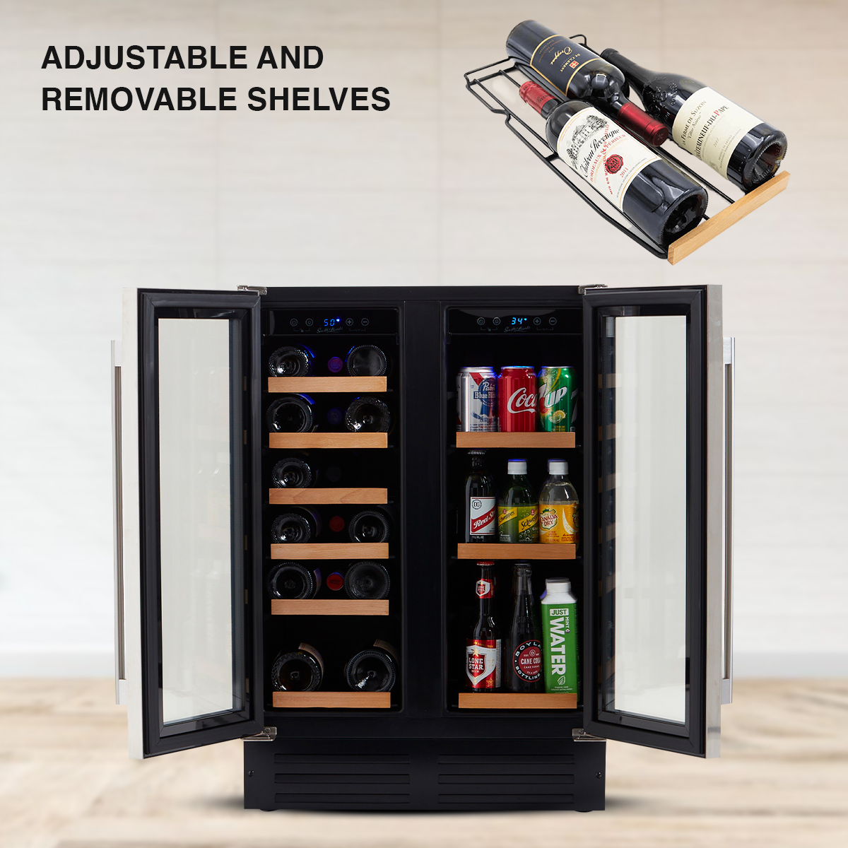 Buy a Smith & Hanks Dual Zone Stainless Steel Wine & Beverage Cooler by Chilled Beverages