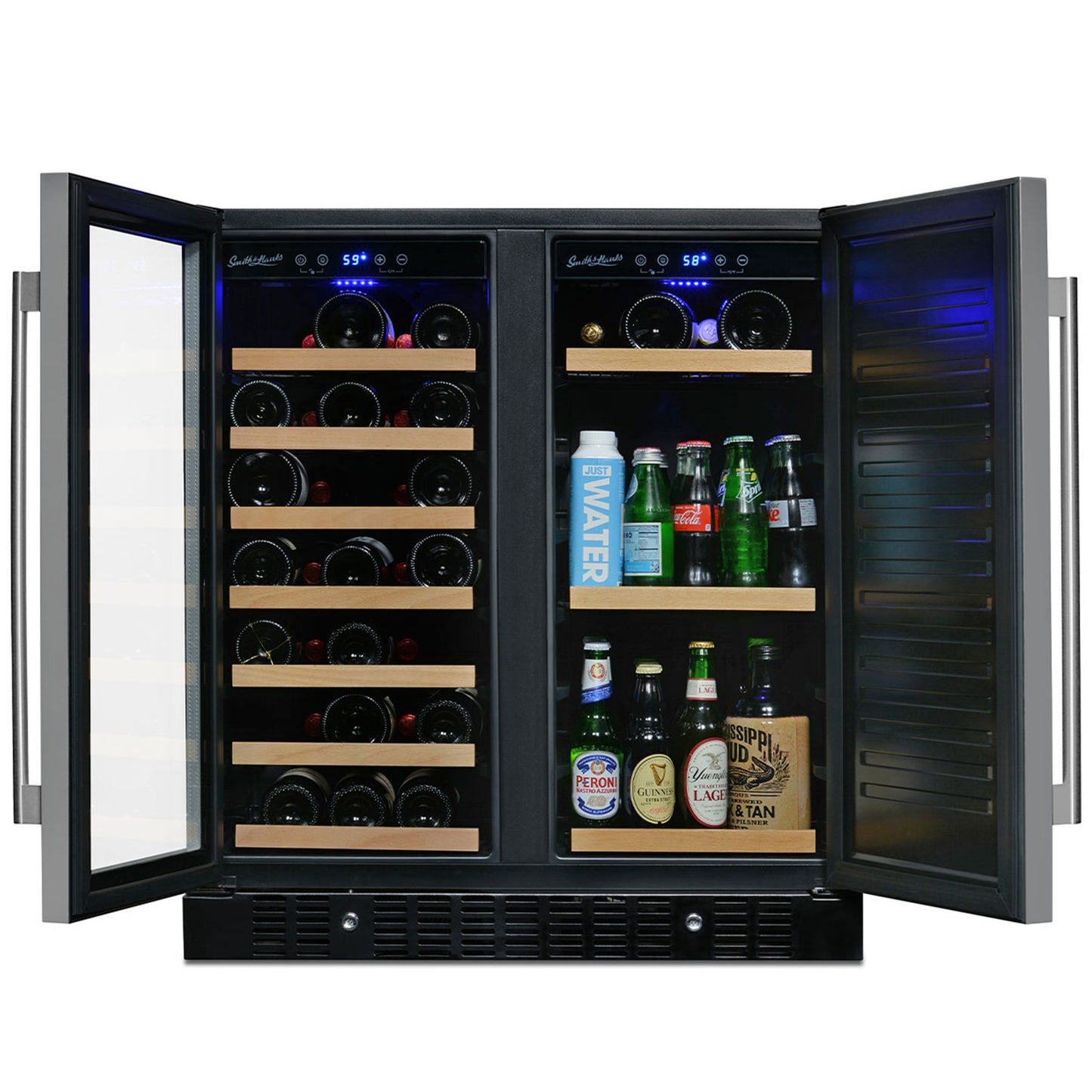 Buy a Smith & Hanks Smoked Black Glass Door Wine & Beverage Cooler by Chilled Beverages