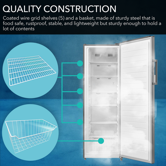Whynter UDF-0831SS/UDF-0831SSa 8.3 cu.ft. Energy Star Digital Upright Stainless Steel Deep Freezer/Refrigerator