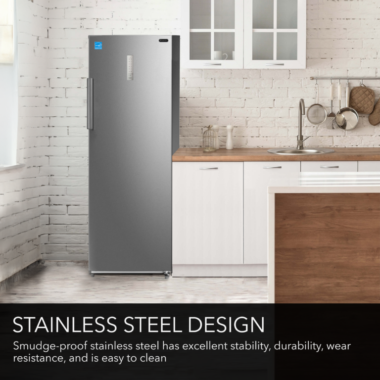 Whynter UDF-0831SS/UDF-0831SSa 8.3 cu.ft. Energy Star Digital Upright Stainless Steel Deep Freezer/Refrigerator