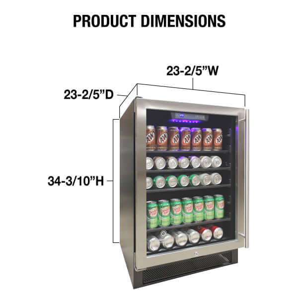 Vinotemp 161 Can Connoisseur Series Single Zone Beverage Cooler