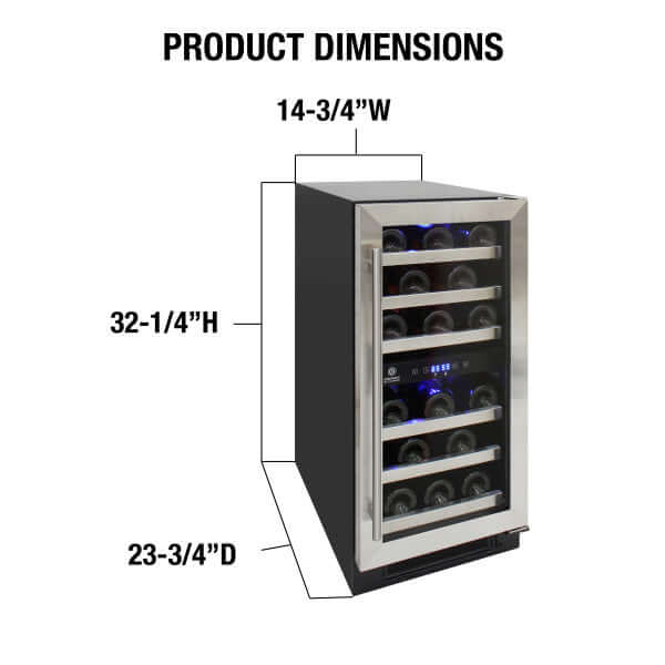 Vinotemp 28 Bottle Connoisseur Series Compact Dual Zone Wine Cooler