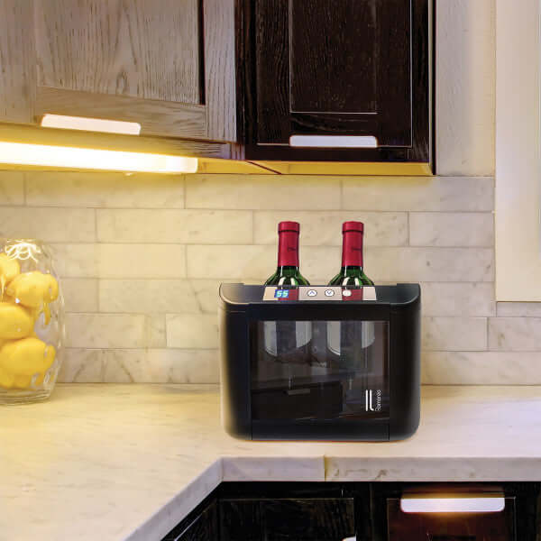 Vinotemp 2 Bottle Il Romanzo Series Single Zone Open Wine Cooler